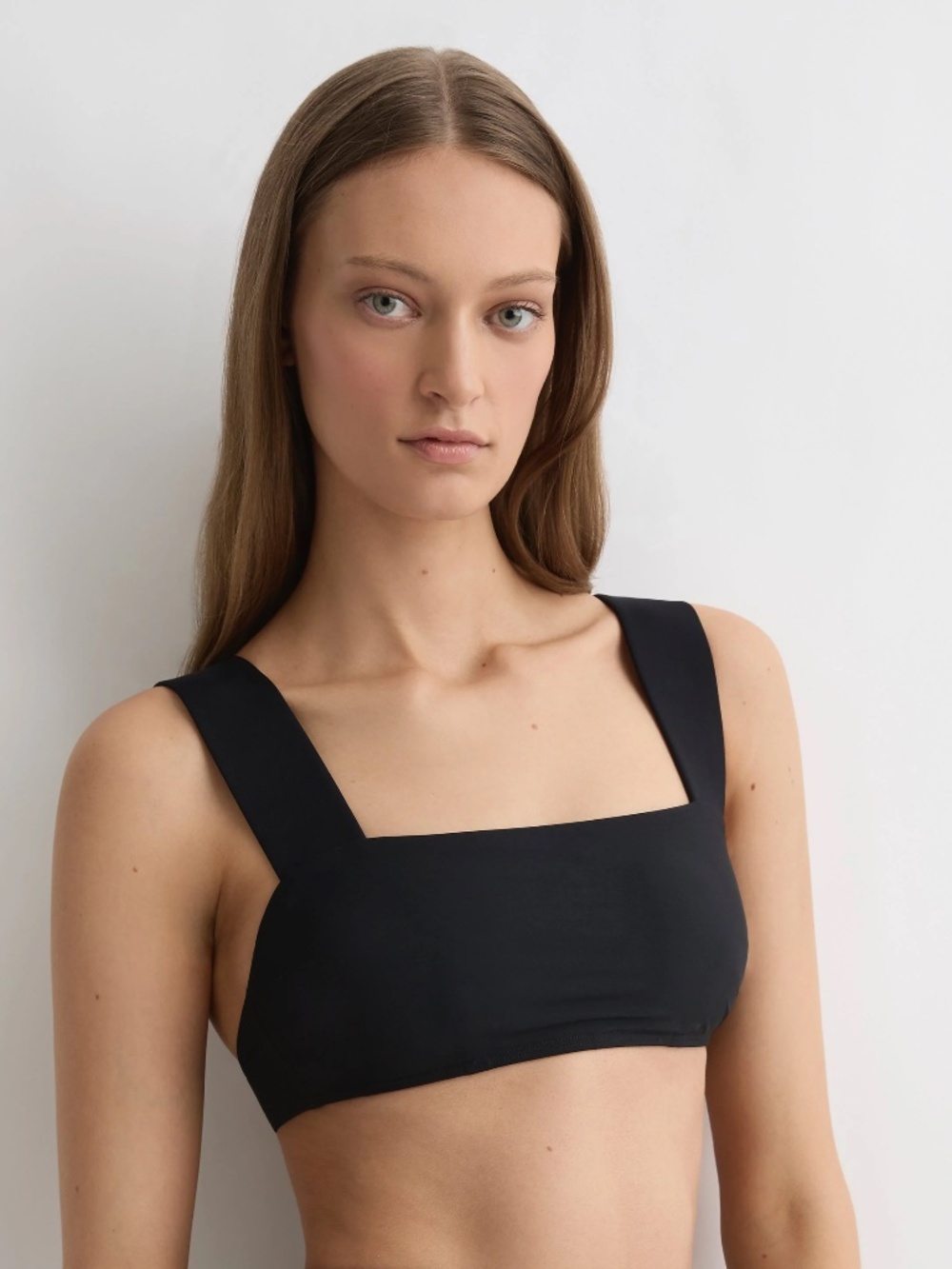 Bondi Born Elle Sculpteur Square Neck Bikini Top - Black Sz. M NWT